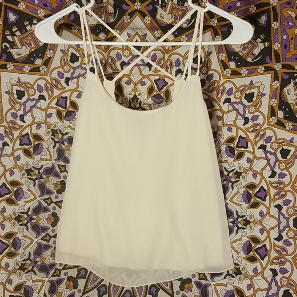 Strappy Subtle-Shimmer Swing Tank